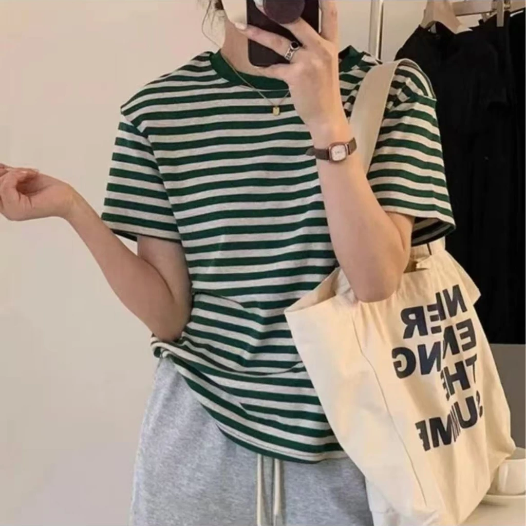 M-3XL มีให้เลือกหลากหลายขนาด มีให้เลือก หลายไซส์ ตั้งแต่เสื้อยืดแขนยาว M ถึง3XL เสื้อยืดผู้ เสื้อยืดลายทางเกาหลี หญิง เ