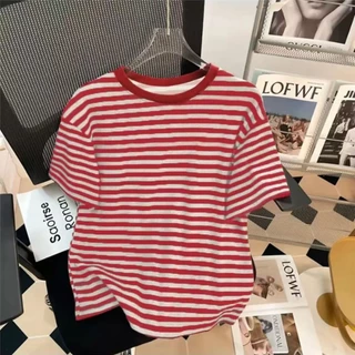 M-3XL มีให้เลือกหลากหลายขนาด มีให้เลือก หลายไซส์ ตั้งแต่เสื้อยืดแขนยาว M ถึง3XL เสื้อยืดผู้ เสื้อยืดลายทางเกาหลี หญิง เ