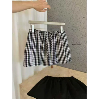 📍พร้อมส่ง📍8316 กระโปรงสั้น เอวยางยืด มีเชือกรูดช่วงเอว ซับในกางเกง เนื้อผ้าดี ทรงสวย TAG:WG.WE 🇰🇷