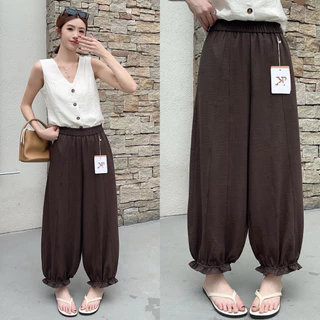 Reallyshops #216(K) กางเกงจินนี่ แต่งปลายขา เอวยางยืด ผู้หญิง