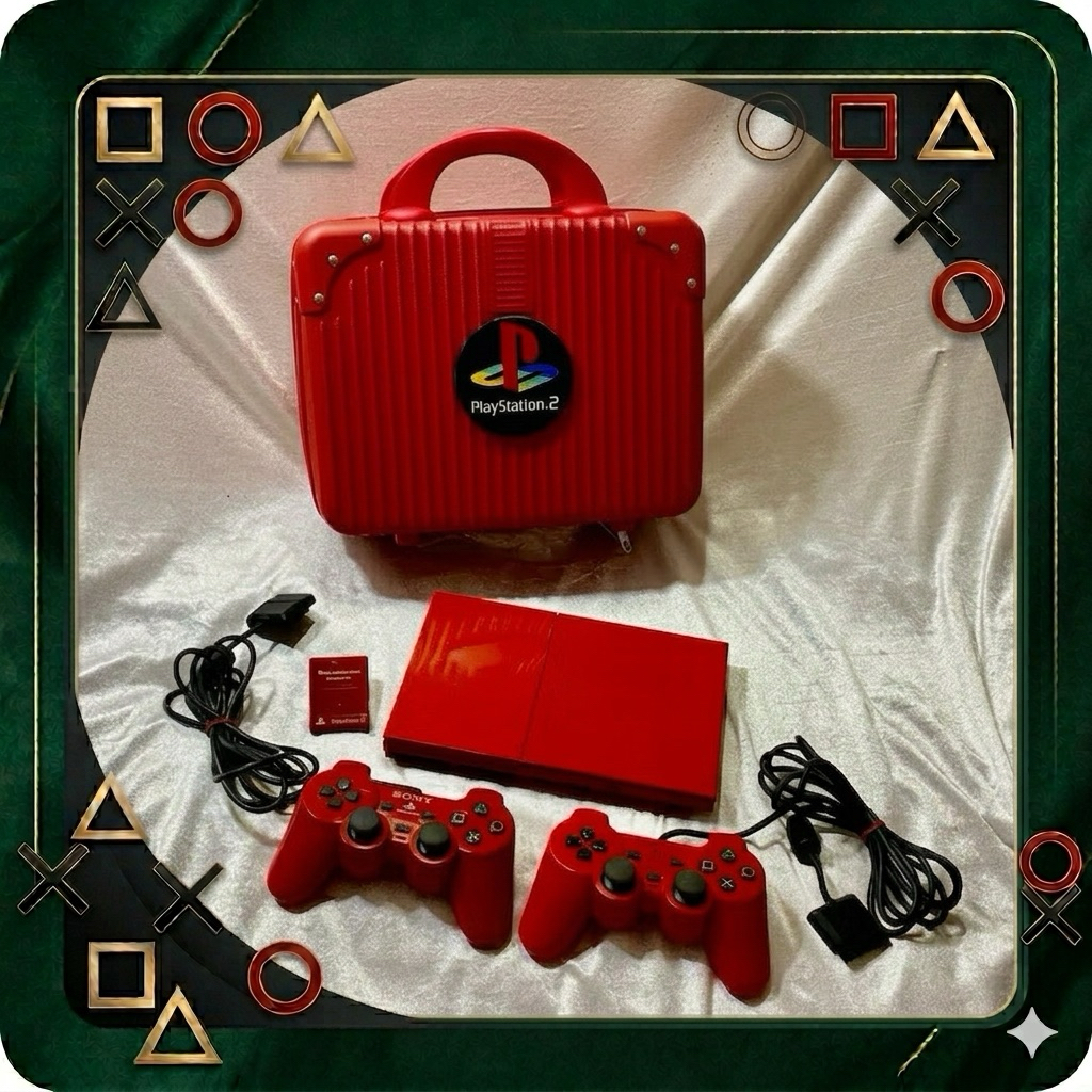 ps2 slim 90006 สีแดง แปลงแล้ว แถม 2 จอย แถมเซฟ