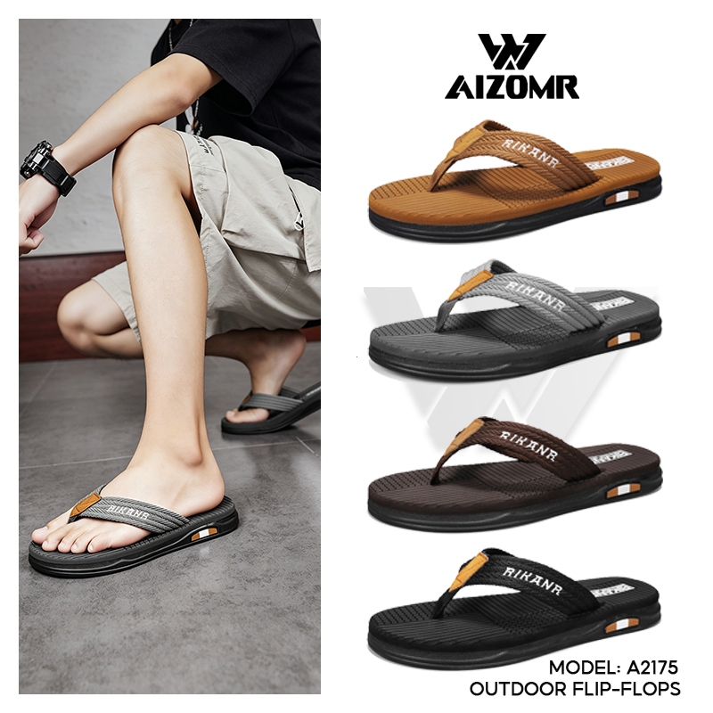 AIZOMR รองเท้าแตะผู้ชาย ทําจาก EVA/PVC สีทึบ กันลื่น แห้งเร็ว รุ่น A2183