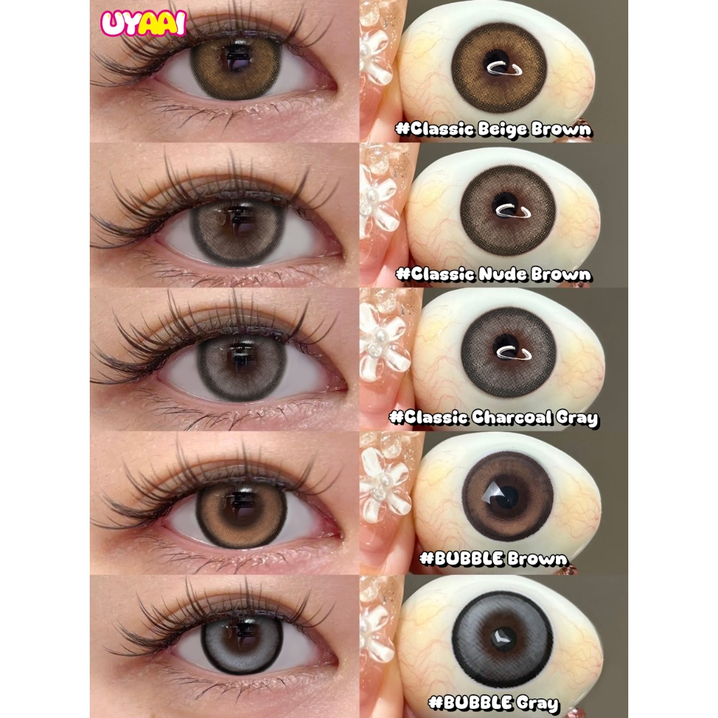 UYAAI x FRESHLADYคอนแทคเลนส์ Classic series  Brown Gray 14.5-14.2mm monthly คอนแทคเลนส์