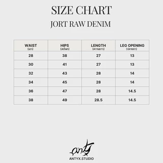 Jort Raw Denim Black Night กางเกงยีนส์ ทรงจอร์จ 4 ส่วน ผ้าดิบ