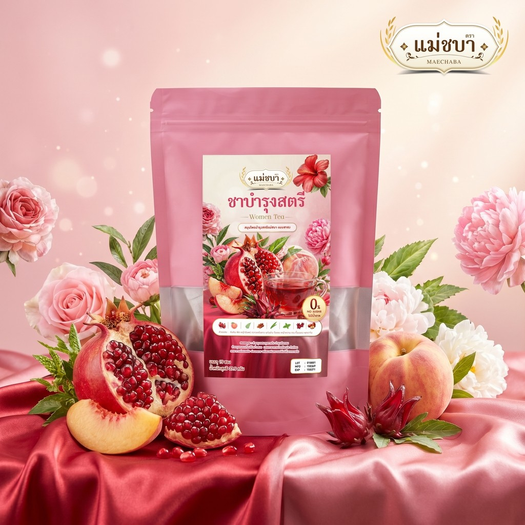 แม่ชบา Women Tea ชาบำรุงสตรี สมุนไพร 0% น้ำตาล | หอม ดื่มง่าย ดูแลตัวเอง