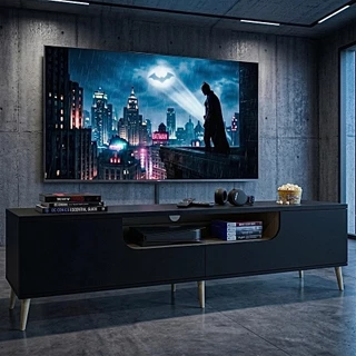 Tomato Home ชั้นทีวีมินิมอล Ultra TV cabinet กว้าง W180ซม|วางทีวีใหญ่สุด 75นิ้ว ชั้นทีวีไม้| ตู้ทีวี