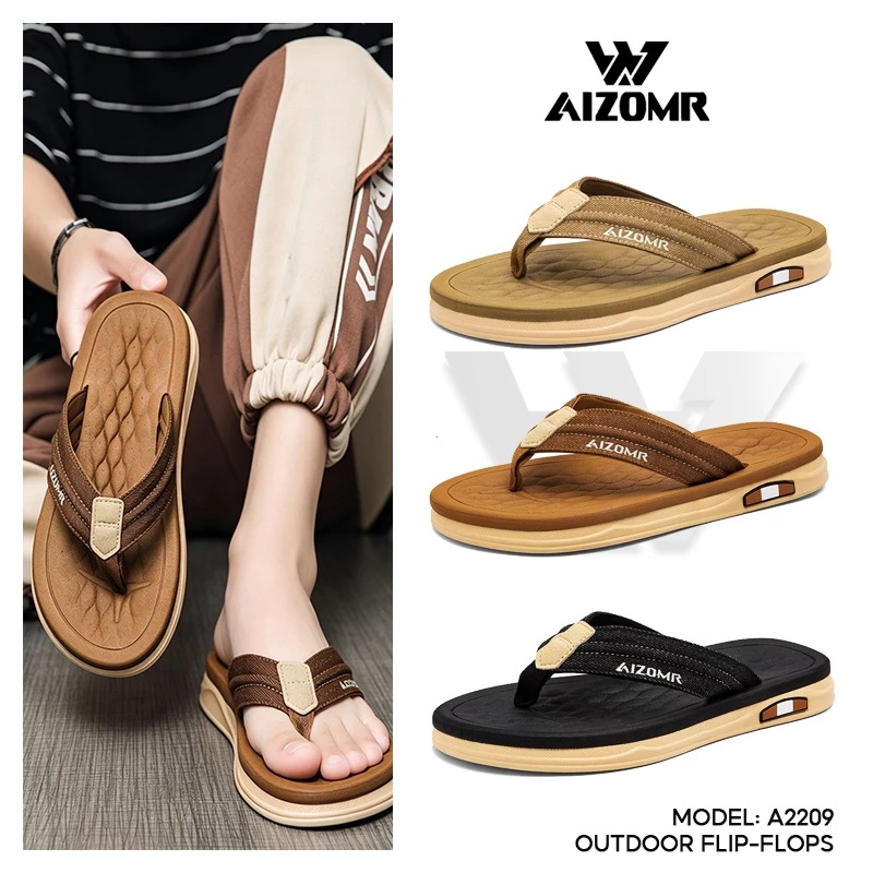 AIZOMR รองเท้าแตะ พื้นนุ่ม กันลื่น แห้งเร็ว เหมาะสําหรับชายหาดกลางแจ้ง รุ่น A2209