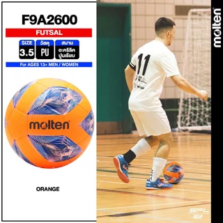 [ลิขสิทธิ์แท้] MOLTEN ฟุตซอล ลูกฟุตซอล เบอร์ 3.5 หนังพียู (PU) Futsal F9A2600-OB (730)