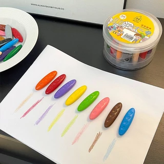 24 สี สีเทียนสำหรับเด็ก สีเทียนเกาหลี สีเทียนเด็กปลอดสารพิษ สีไม่ติดมือ ดินสอสีถั่วลิสงสําหรับเด็ก อุปกรณ์ศิลปะระบายสี