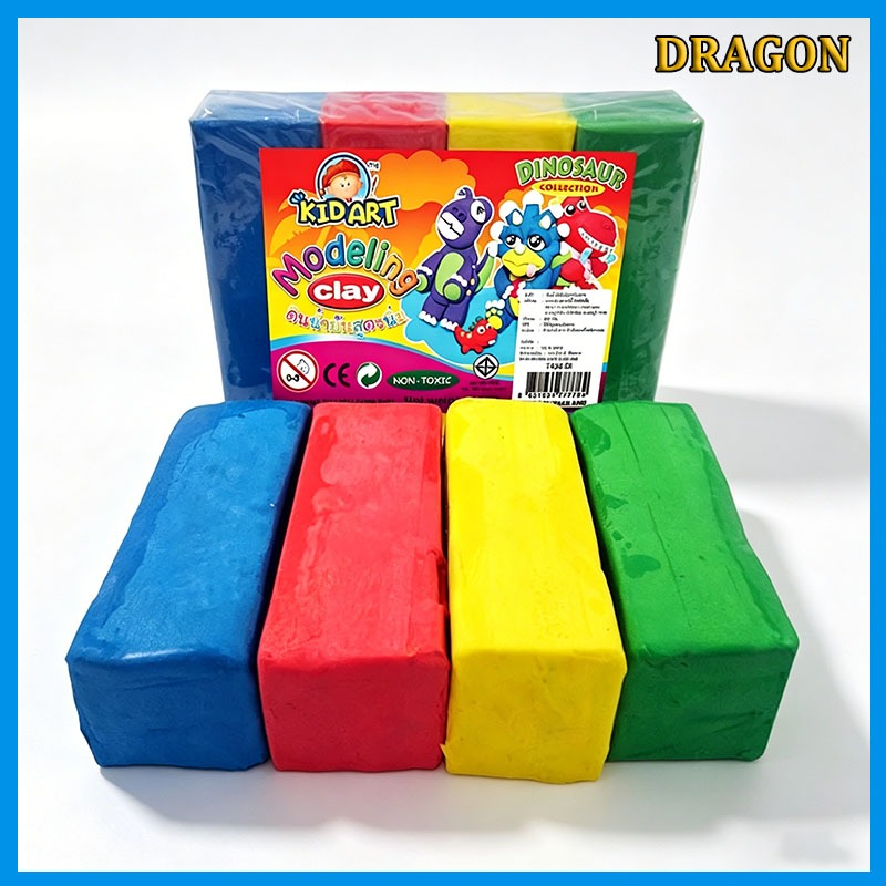 KidArt ดินน้ำมัน 4 สี 454 กรัม T454-DI ดินปั้นเด็ก Non-Toxic ปั้นงานศิลปะ ปลอดสารพิษ ยืดหยุ่นสูง ไม่แห้งเร็ว สำหรับเด็กอ