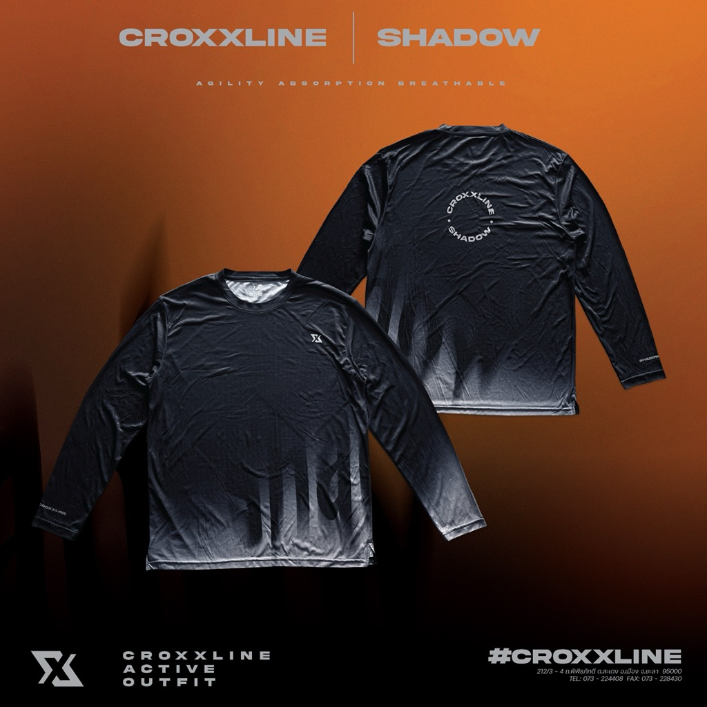 croxxline shadow เสื้อยืดกีฬา น้ำหนักเบาสบาย สวมใสคล่อง ตัว ซับเหงือแห้งไว