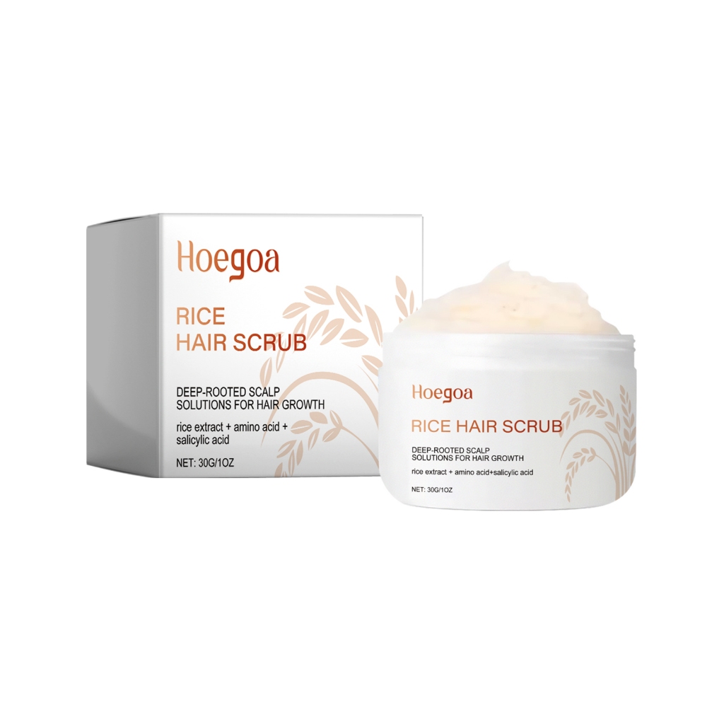 Hoegoa สครับหนังศีรษะ 30g สูตร Rice ทำความสะอาดล้ำลึก ลดผมมัน รังแค คันหัว กระตุ้นผมใหม่