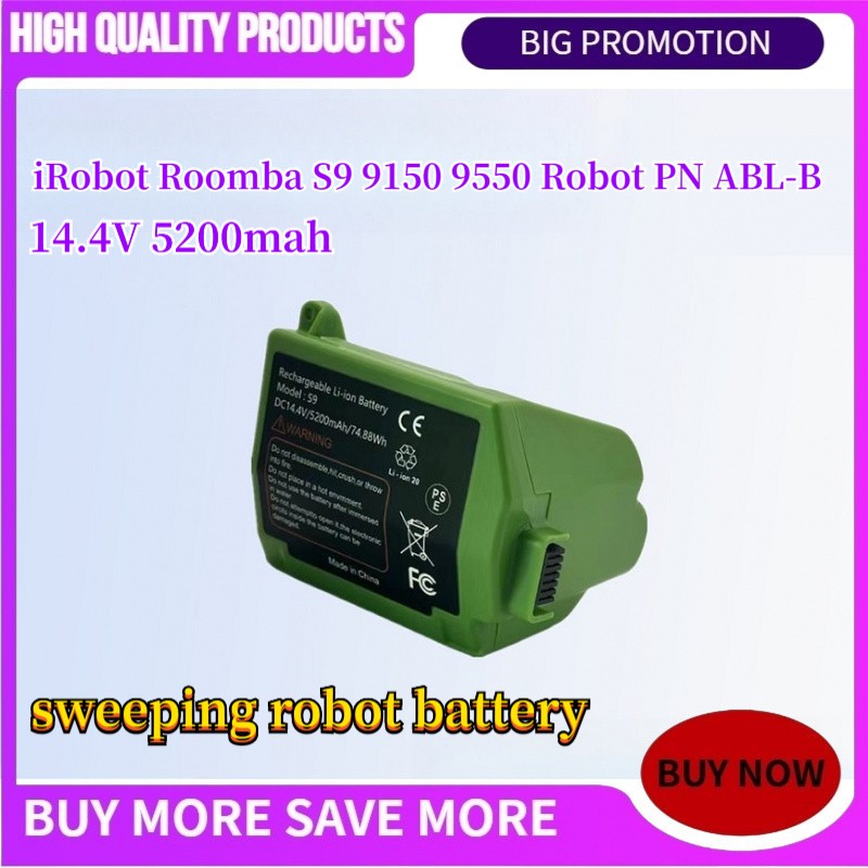 📢แบตเครื่องดูดฝุ่นทดแทน หุ่นยนต์ดูดฝุ่น Lithium iRobot Roomba S9 9150 9550 Robot PN ABL-B Series(14.