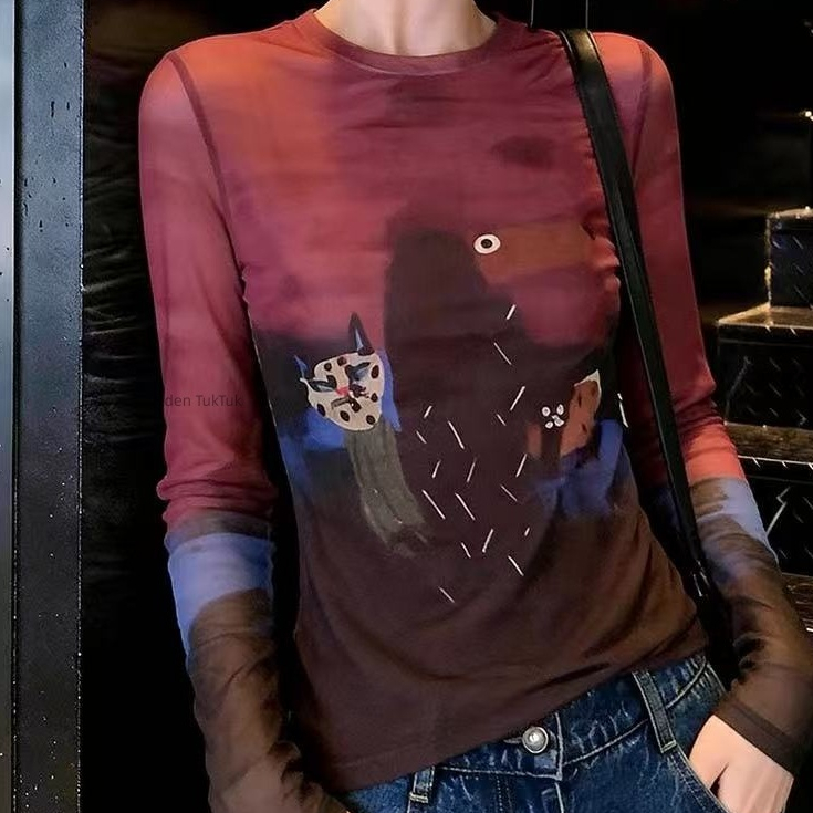 เสื้อชั้นในแฟชั่นใหม่สำหรับผู้หญิงฤดูร้อนปี 2026 ดีไซน์การ์ตูนสุดเก๋ เสื้อแขนยาวอเนกประสงค์และมีสไตล์