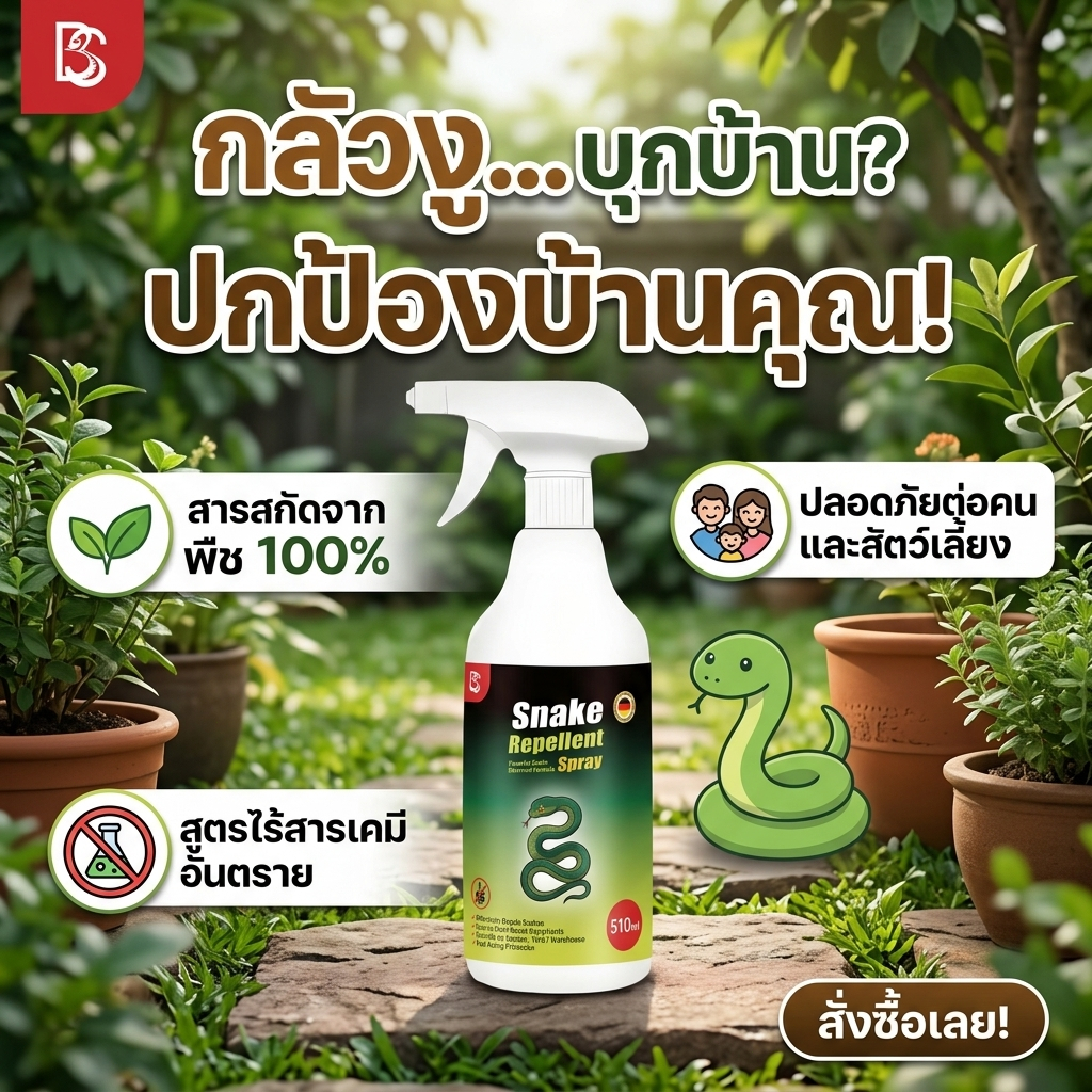 สเปรย์เดียว จัดการได้ทุกตัว! TIA สเปรย์ไล่งู ยาไล่งู ป้องกันงูเข้าบ้าน ปกป้องยาวนาน 510ml