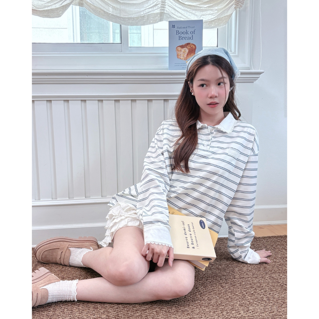 [ ลด 30% 24-31 May ] Tammy Shirt เสื้อเชิ้ตแต่งลูกไม้ สไตล์เกาหลี Miladi