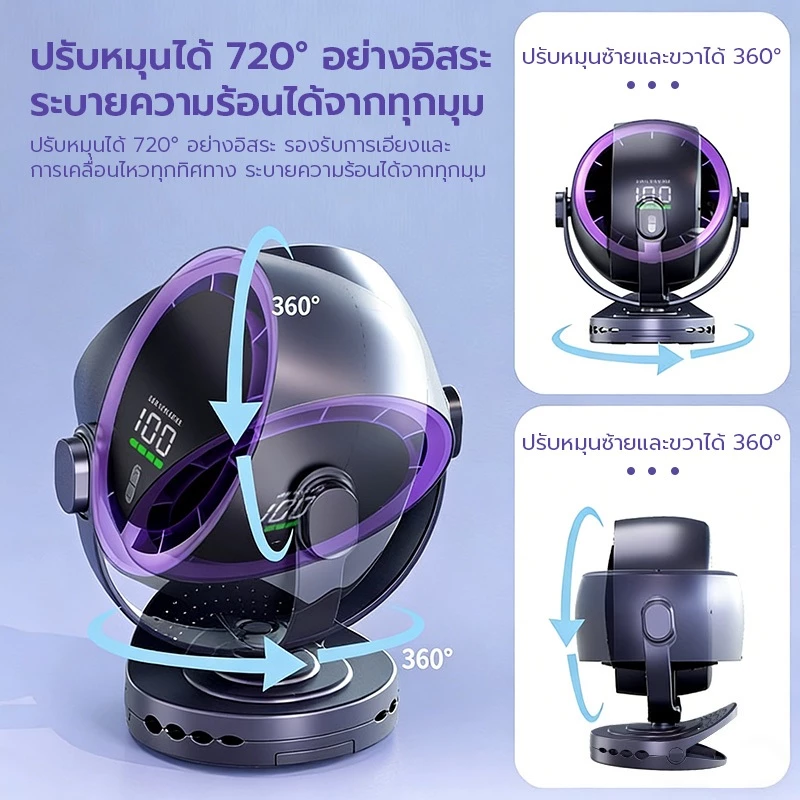 พัดลมตั้งโต๊ะ KL 8นิ้ว ไร้สาย พกพา ปรับ 100 ระดับ พร้อมรีโมท thumbnail 5