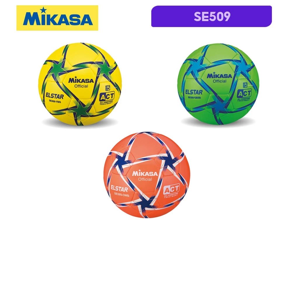 MIKASA Collection ลูกฟุตบอลหนังเย็บ Football TPU #5 ch SE509-GBSB / OWB / YBG (690)