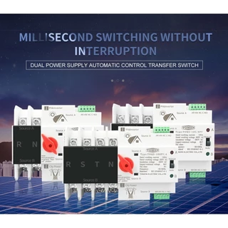 ATS 2P 63A/100A Dual Power ATS สวิทช์ ไฟฟ้า ats Automatic transfer switch เวลาในการเปลี่ยนน้อยกว่า 30ms