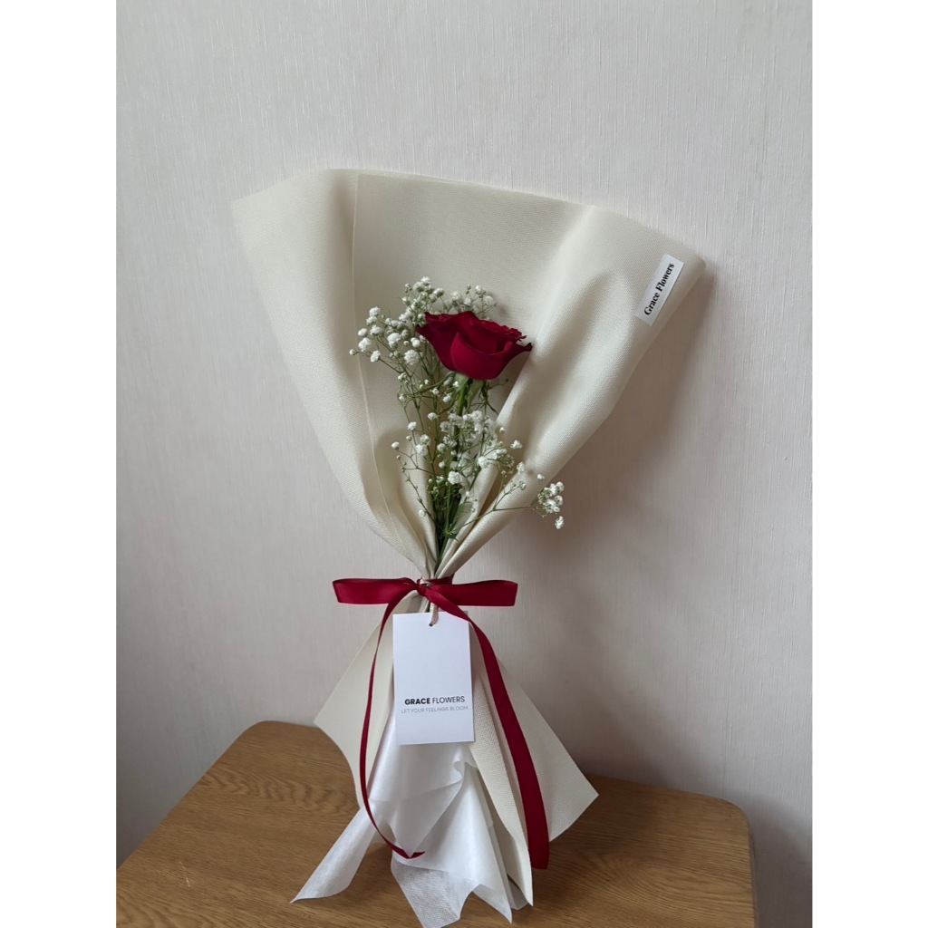 [ สินค้าพร้อมส่งด่วน ] กุหลาบดอกไม้สด 1 ดอก