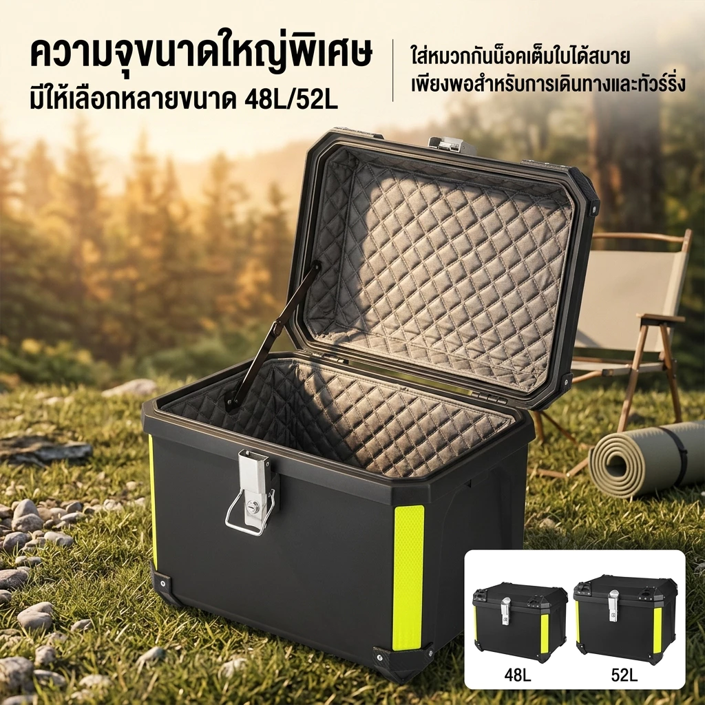 กล่องท้ายมอเตอร์ไซค์ 45L/48L/52L ลิตร กล่องหลัง กล่อง xmax กล่องท้าย กล่องติดรถ กล่องท้ายรถ กล่องท้าย thumbnail 9