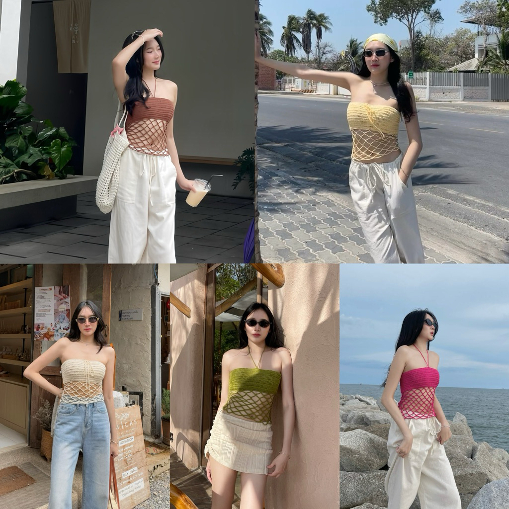 ONNIE.16 - Honey knit top เสื้อถักเกาะอก