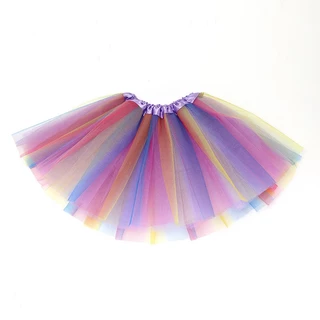 กระโปรงTUTUสีเรนโบว์ 3 ชั้น กระโปรงตาข่ายเด็ก สีรุ้งสดใส ใส่ไปเที่ยว ใส่แสดง กิจกรรม งานโรงเรียน