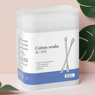 สำลีก้านทารก สำลีฆ่าเชื้อ สำลีก้าน สำลีก้านคู่ กล่องละ200ไม้ baby cotton swab