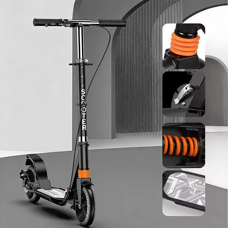 สกู๊ตเตอร์ สกู๊ตเตอร์ขาไถ เบรคมือ ระบบดิสเบรค Adult Scooter ความจุสูงสุด 150kg สกู๊ตเตอร์ใหญ่