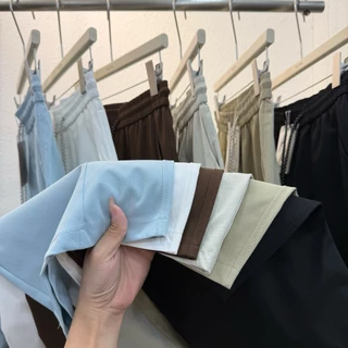 Reallyshops #52050(K) กางเกงขายาวทรงกระบอกใหญ่ เชือกหน้า เอวยางยืด ผู้หญิง