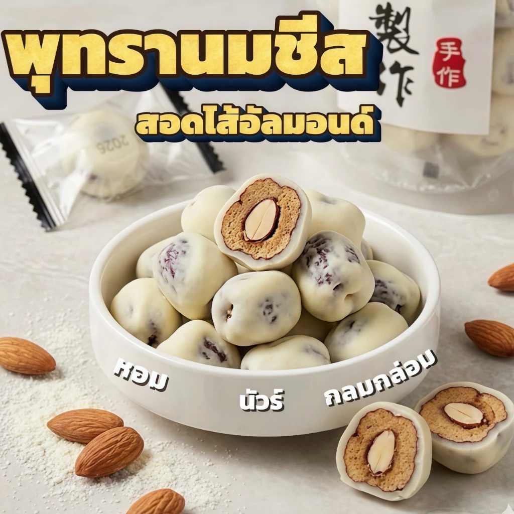 พุทราจีนสอดไส้อัลมอลล์ 500 กรัม หอม หวาน กรอบละมุน! ราคาพิเศษวันนี้ #ของว่างสุขภาพทานเล่นสุดปัง
