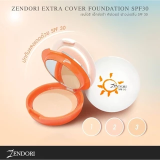Zendori UV Oil-Free / Extra Cover / Aura White Foundation เซนโดริ ยูวี ออยล์-ฟรี / เอ็กซ์ตร้า คัฟเวอร์ / ออร่า ไวท์ 8 g.