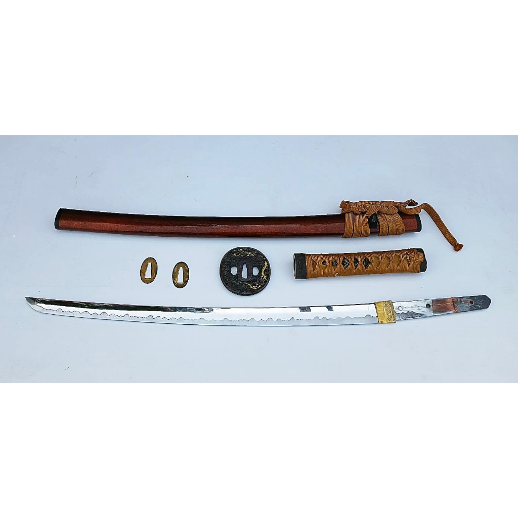 ดาบวากิซาชิ (Wakizashi) ดาบฝึก ใบโลหะไม่มีคม ยาวรวม69cm. มือสองจากญี่ปุ่น Iaito Replica katana sword