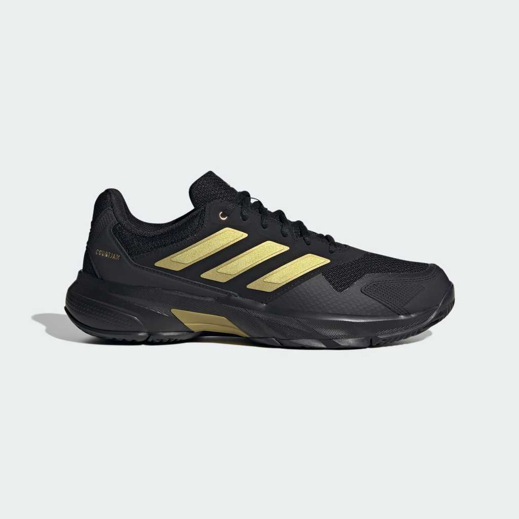 Adidas รองเท้าเทนนิสผู้ชาย CourtJam Control 3 | Core Black/Gold Metallic/Core Black ( KI0798 )