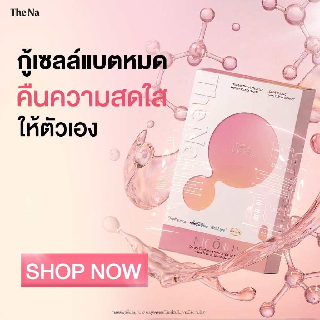 THE NA NICORU+ NAD 1 กล่อง 20 เม็ด ผลัดผิวใส ไม่ดริป NMN บำรุงสมอง ความจำ หลับลึก สดชื่น นิโครุ พลัส