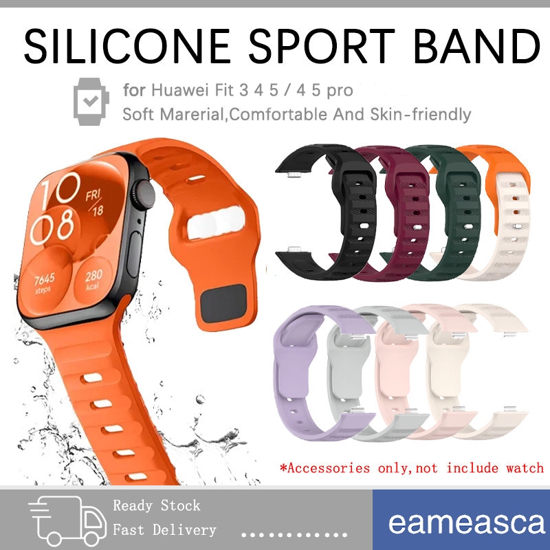 สายซิลิโคนสปอร์ตนุ่ม for Huawei Watch Fit 5 4 3 / 5 Pro / 4 Pro เปลี่ยนสายรัดข้อมือยางรัดอุปกรณ์เสริม