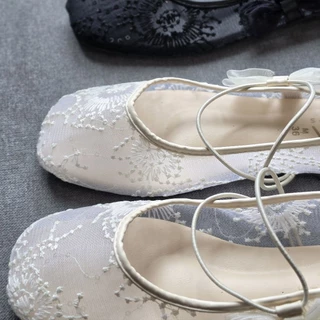 🌟 OHODOODEE 🌟 ร้องเท้า Lacy Ribbon Mary Jane (เลซี่ ริบบอน แมรี่ เจน) M563