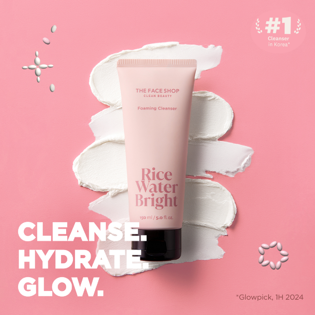 (แพ็คเกจใหม่) THE FACE SHOP RICE WATER BRIGHT FOAMING CLEANSER โฟมข้าวหน้าใส เนียนนุ่ม ไม่แห้งตึง