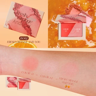 บลัชออน 2 สีในตลับเดียว บลัชออนแบบฝุ่น สีชัดแก้มพุ่ง ติดทน ไม่ลบระหว่างวัน ปัดแก้มเบลอผิว Blush On SHADETOO