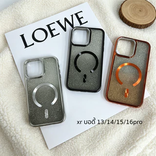🔥ส่งจากไทย🔥ไล่สีกลิตเตอร์ เคสแม่เหล็ก เคส for iPhone 11 xr บอดี้ 17pro เคสไอโฟน xr body 15 16pro xs max บอดี้ 17pro case