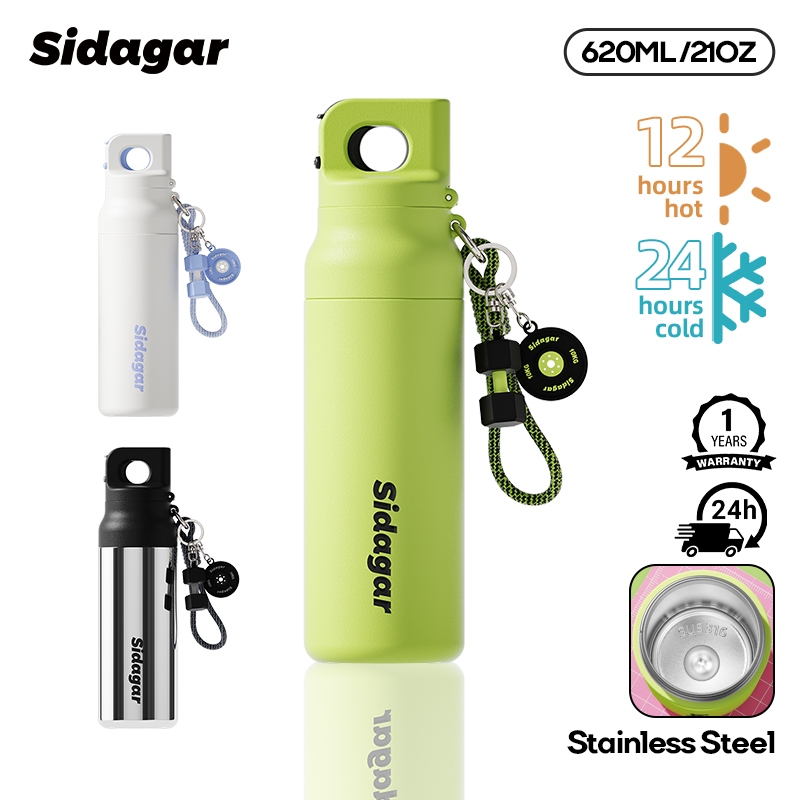 Sidagar 620ml แก้วเก็บความเย็น ถ้วยน้ํากีฬากลางแจ้ง สแตนเลส 316 แก้วน้ำเก็บความเย็น ขวดน้ำ