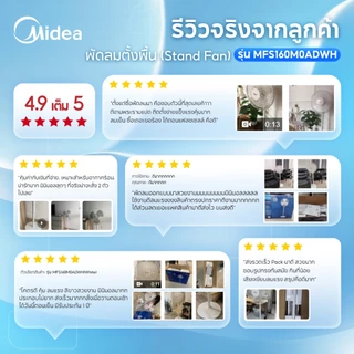 Midea พัดลมตั้งพื้นไมเดีย 16 นิ้ว (Stand Fan) รุ่น MFS160M0ADWH *รับประกันสินค้า 3 ปี