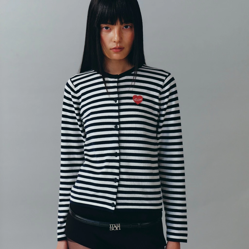 maison KEEPS | Bisou Knitted Cardigan | เสื้อคาร์ดิแกนไหมพรมลายทาง