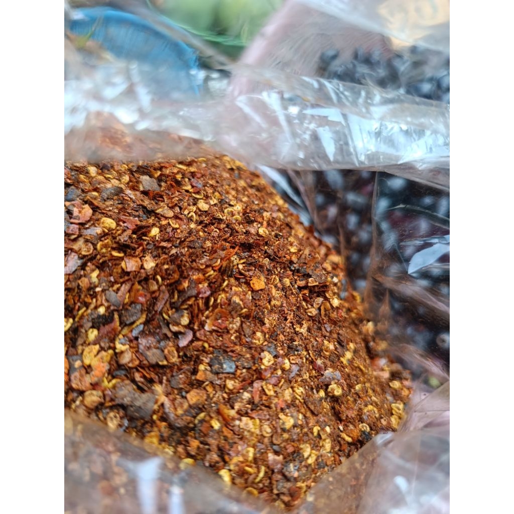 พริกพม่าคั่วแล้วตำหยาบ500gm.[ครึ่งโล]เหมาะใส่ต้มแซ่บ