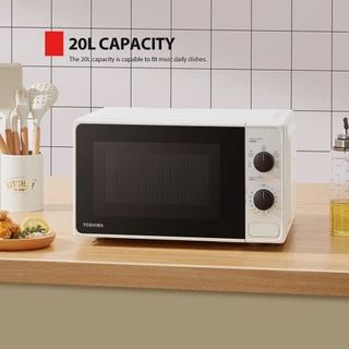 TOSHIBA ไมโครเวฟระบบดิจิตอล ความจุ 20 ลิตร รุ่น MM-2MM20PC(WH)