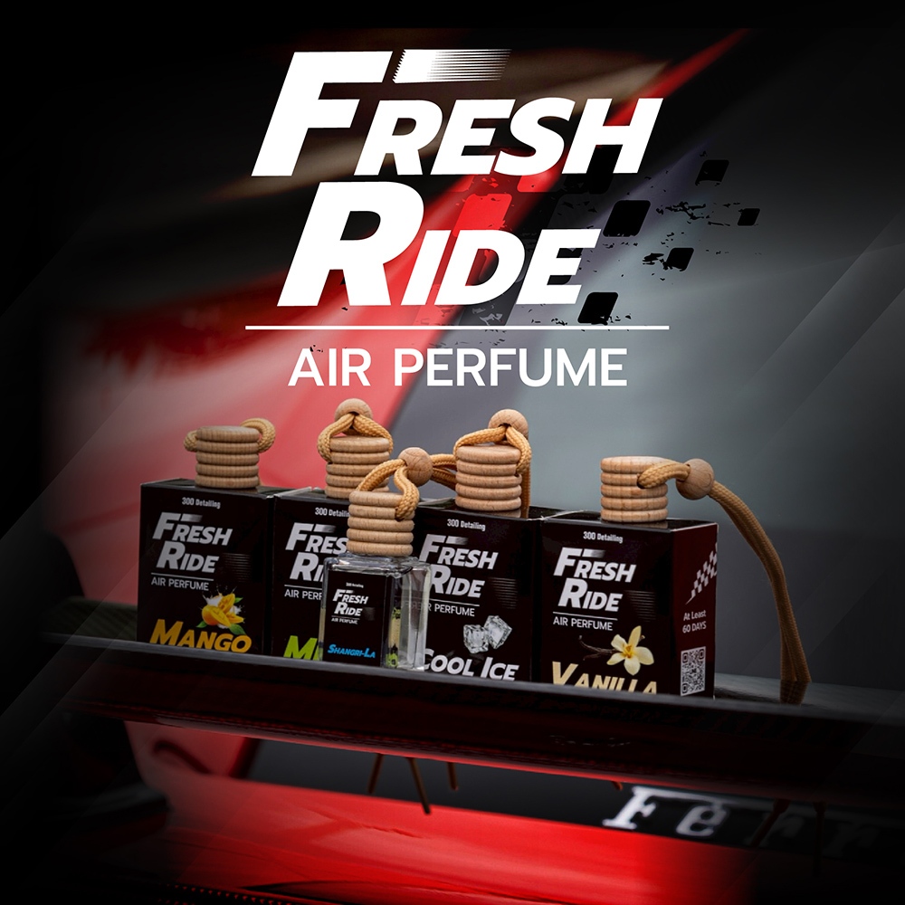 น้ำหอมรถยนต์ดับกลิ่นอับ 10ML หอมนาน 45-60 วัน 300_Detailing Fresh Ride ขวดแก้วพรีเมียม 5 กลิ่น