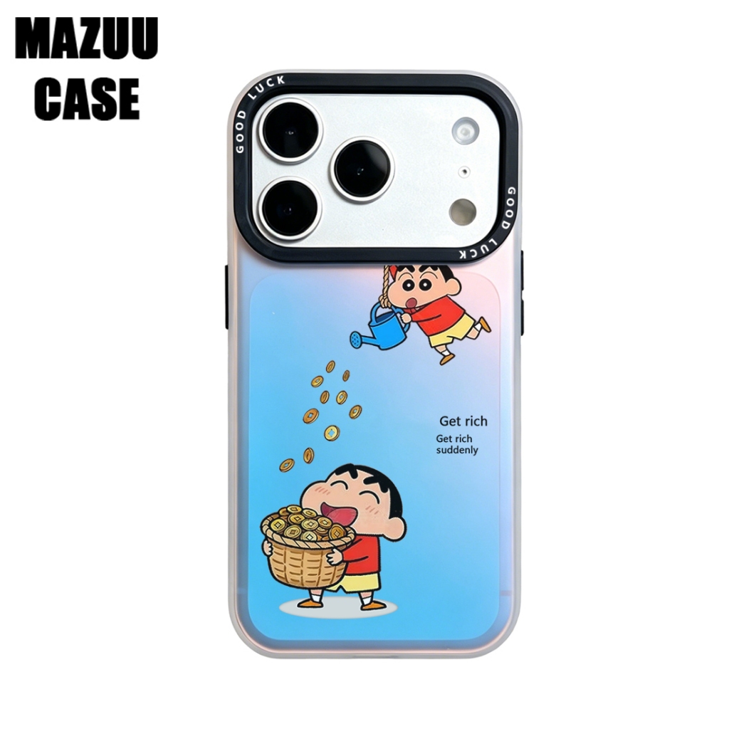 เคสไอโฟน วัสดุIMD เรืองแสง กรอบเลนส์ดำ