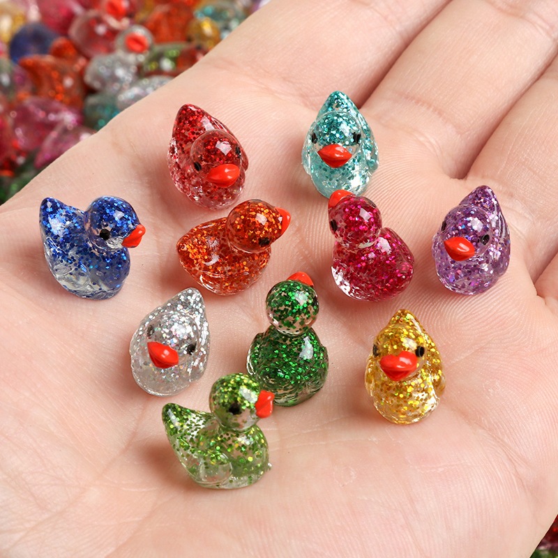 j215/1เป็ดกลิตเตอร์วิ้งค์ของจิ๋วจำลองแพ็คละ10ชิ้น