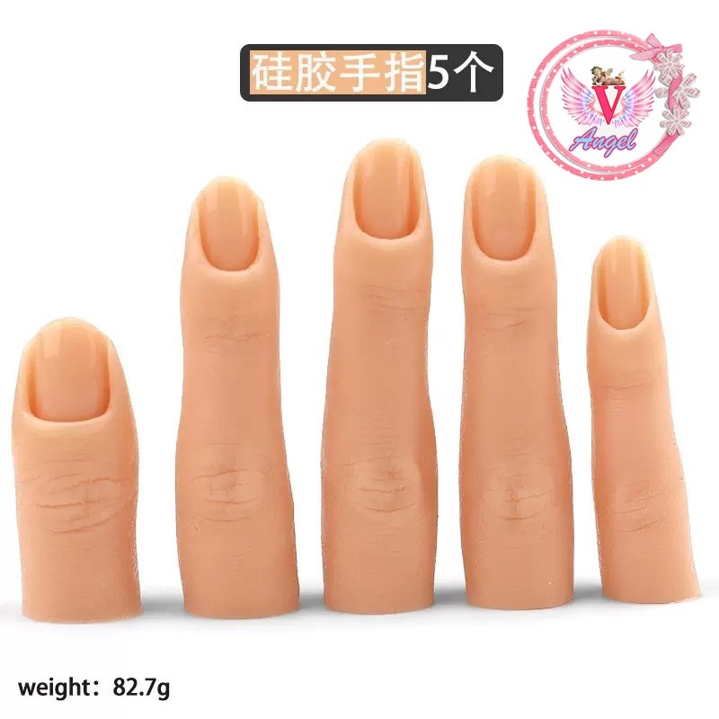 นิ้วซิลิโคนสำหรับฝึกทำเล็บ (Silicone Practice Fingers) แบบเป็นชุด 5 นิ้วค่ะ