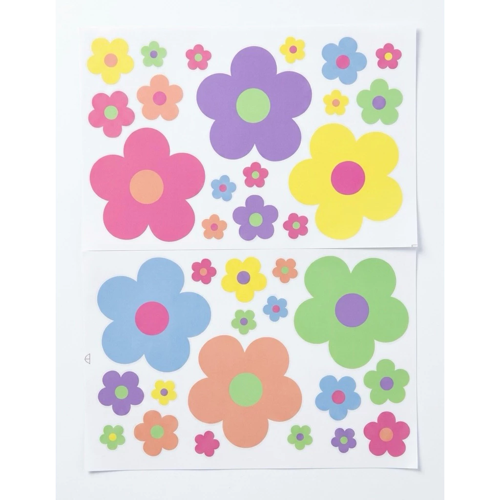 สติ๊กเกอร์ สูญญากาศ ติดกระจก ตกแต่งบ้าน ไม่มีกาว ลอกติดใหม่ได้ ลายดอกไม้
